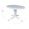 International Concepts 36 in. Solid Wood Round Top Pedestal Table with 12 in. Leaf - 30.1 in.High - Dining Height in White K08-36RXT-23B - alternate 4